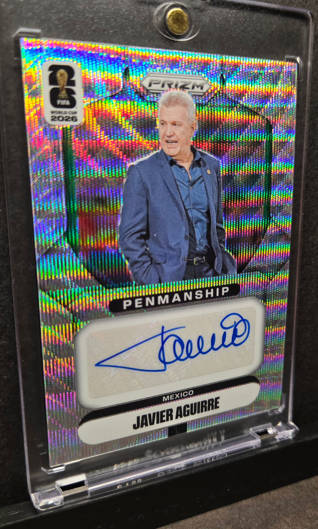 2026 Panini Prizm FIFA World Cup Javier Aguirre Penmanship Wave Auto #P-JA