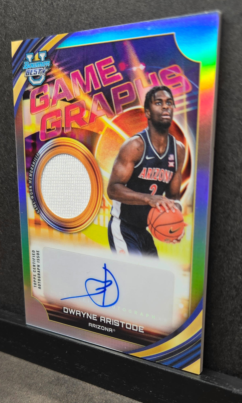2025-26 Bowman University’s Best Dwayne Aristode Game Graphs Auto Relic #GG-DS