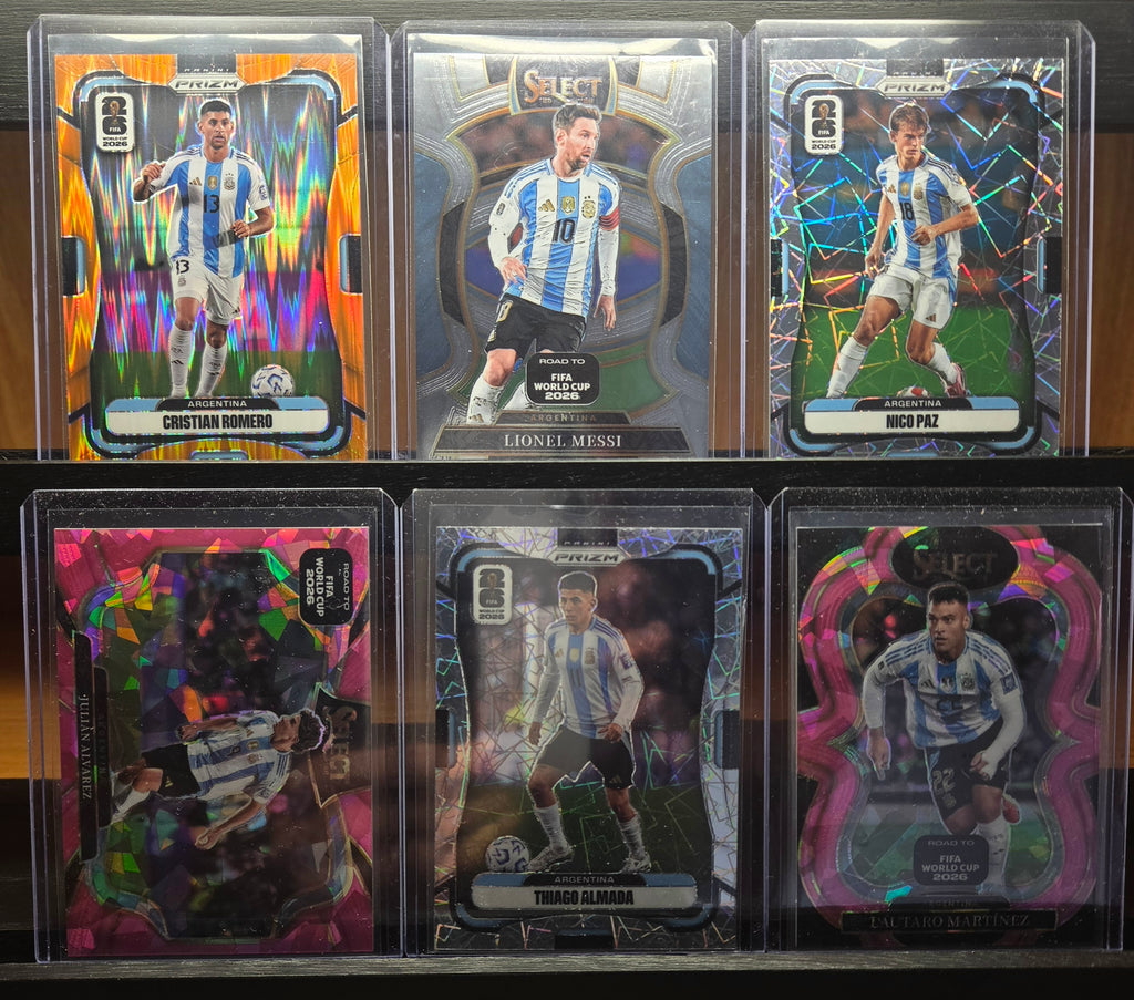 Argentina FIFA 15-Card Premium Lot – Messi, Romero /315, Alvarez, Paz Prizm