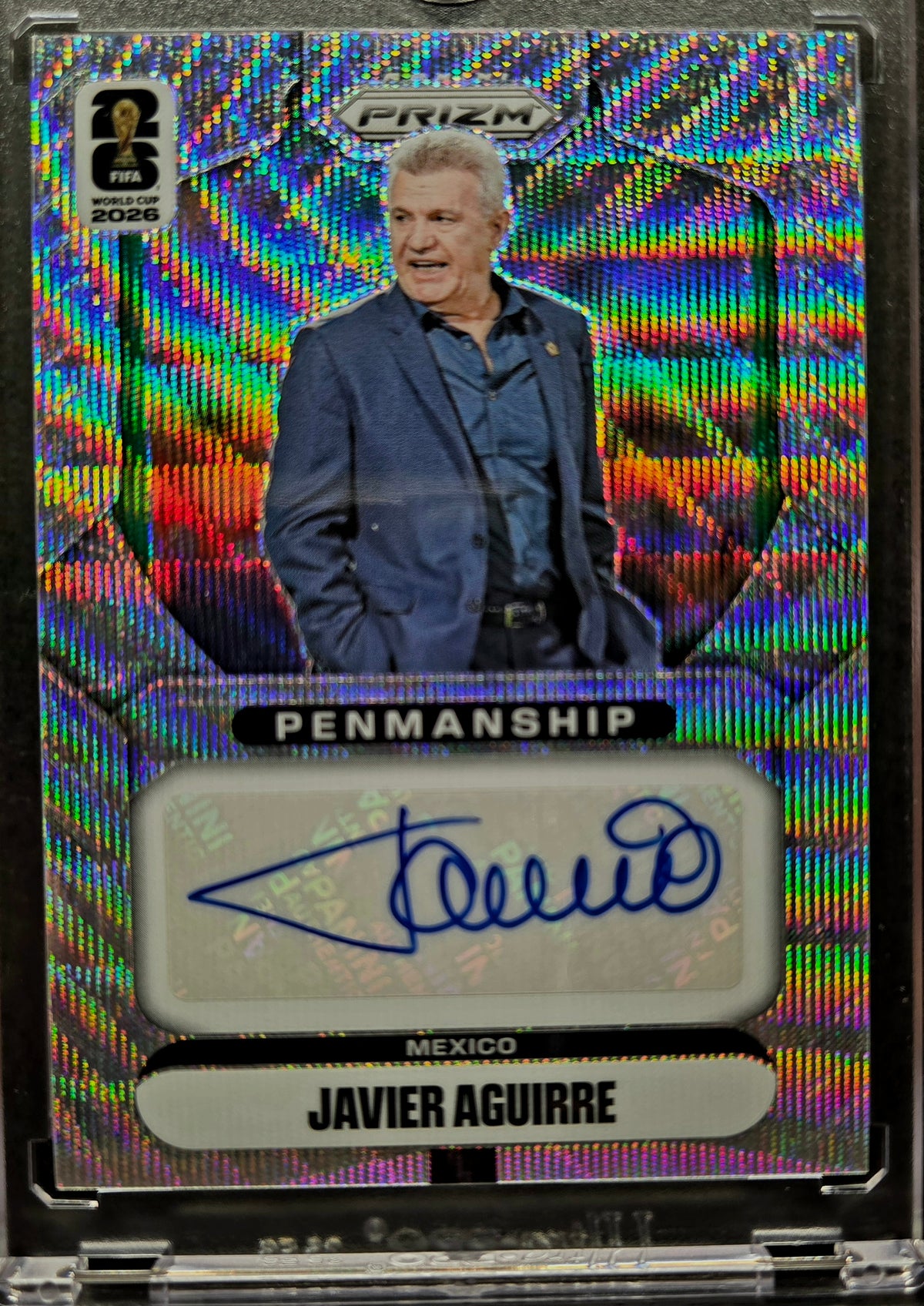 2026 Panini Prizm FIFA World Cup Javier Aguirre Penmanship Wave Auto #P-JA