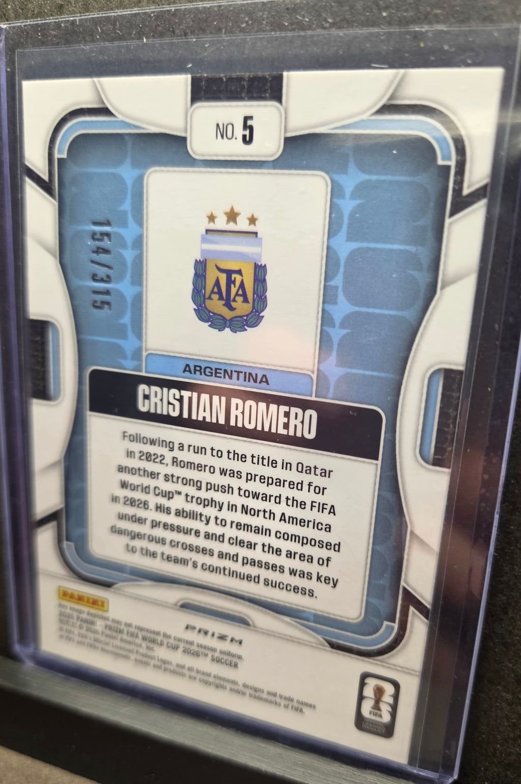 Argentina FIFA 15-Card Premium Lot – Messi, Romero /315, Alvarez, Paz Prizm