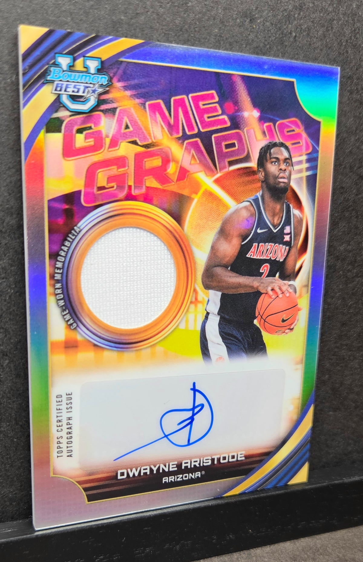 2025-26 Bowman University’s Best Dwayne Aristode Game Graphs Auto Relic #GG-DS