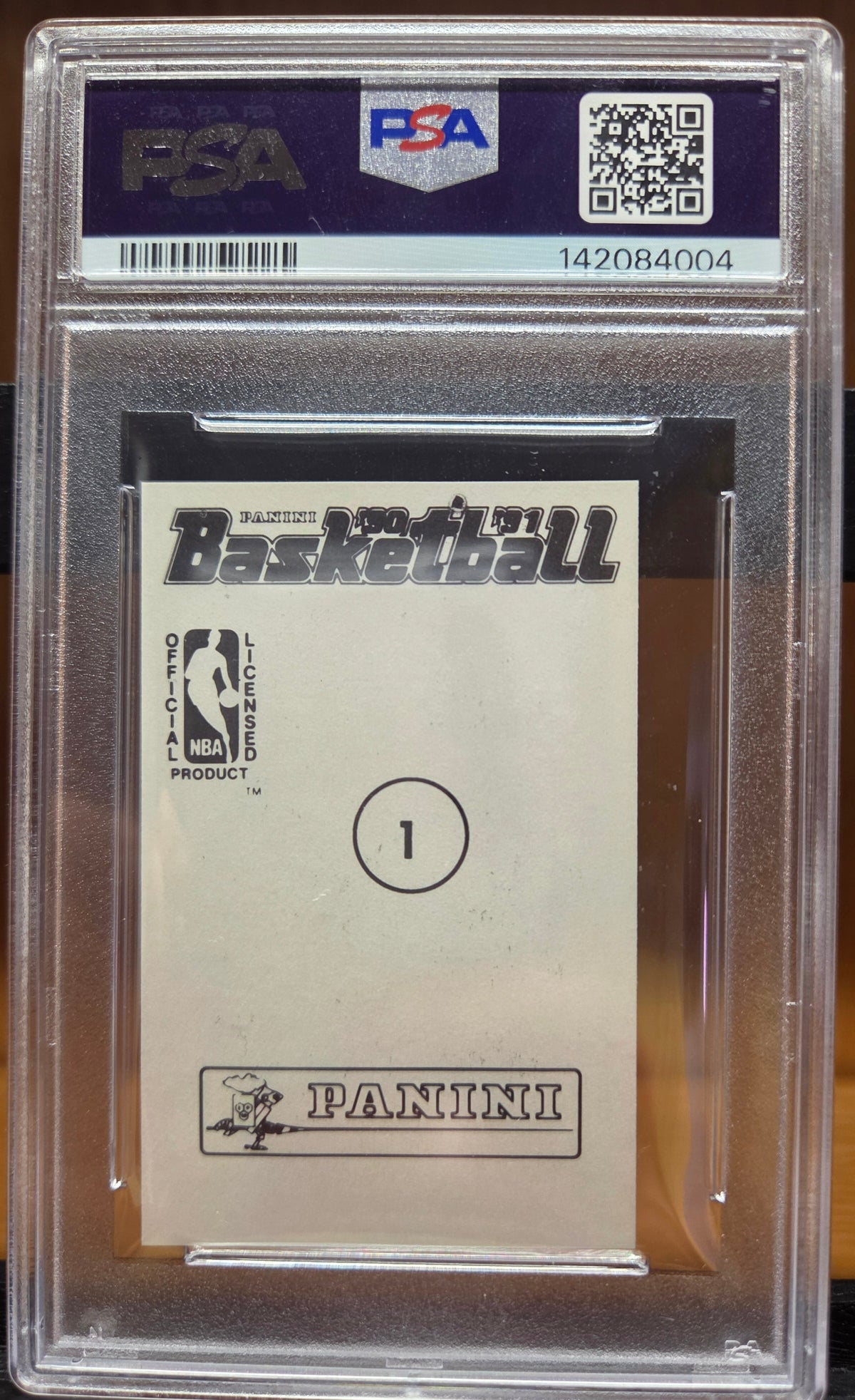 1990 Panini Sticker Magic Johnson #1 Hand Cut PSA 9 Mint