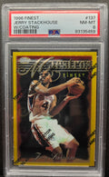 1996-97 Topps Finest Jerry Stackhouse #137 Rare Gold W/Coating PSA 8