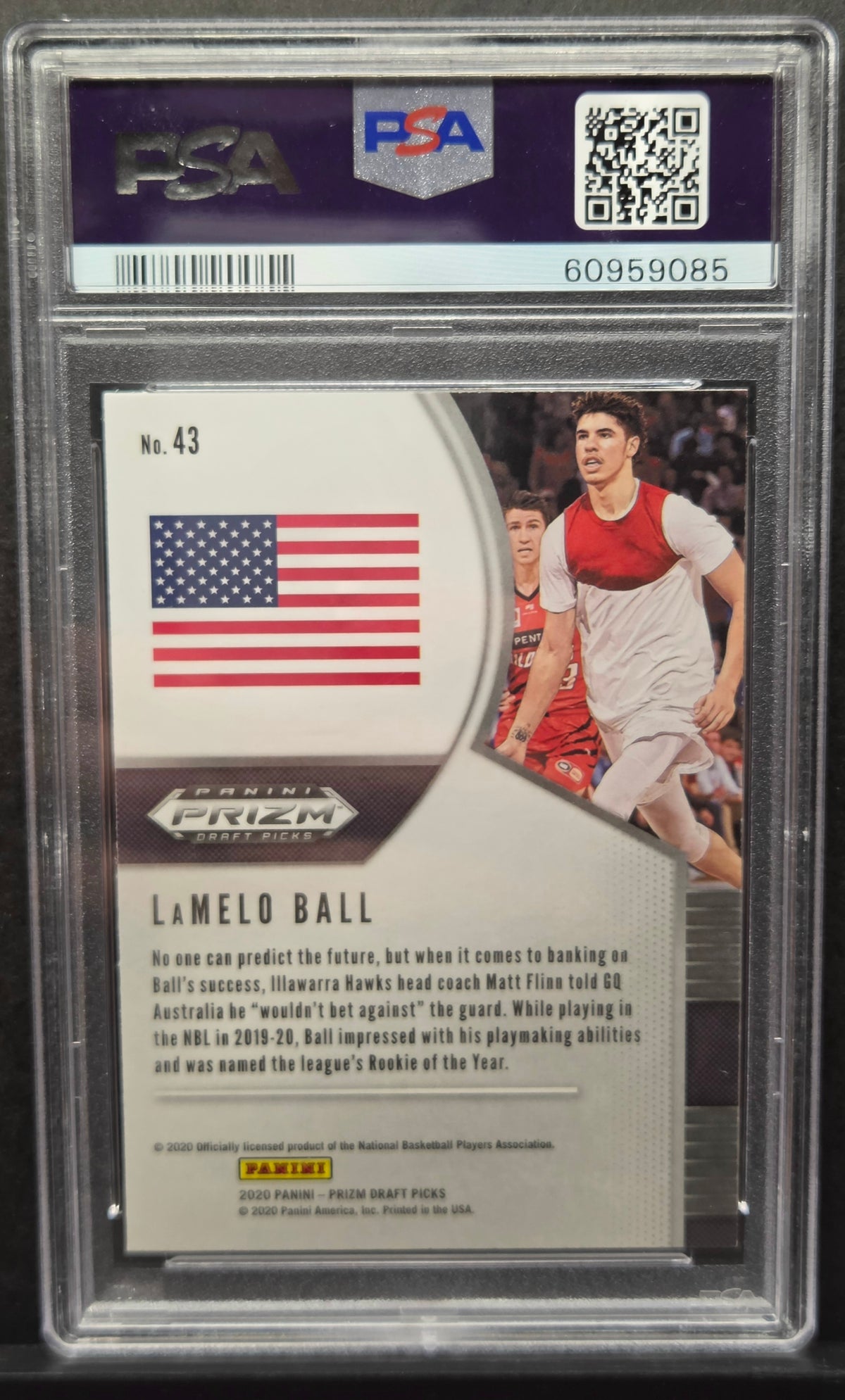 2020 Panini Prizm Draft Picks LaMelo Ball Rookie #43 PSA 9 Mint
