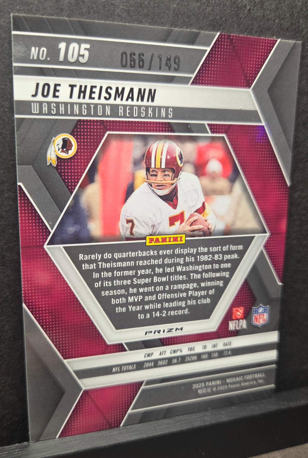 2025 Panini Mosaic Joe Theismann Silver Knight 066/149 #105